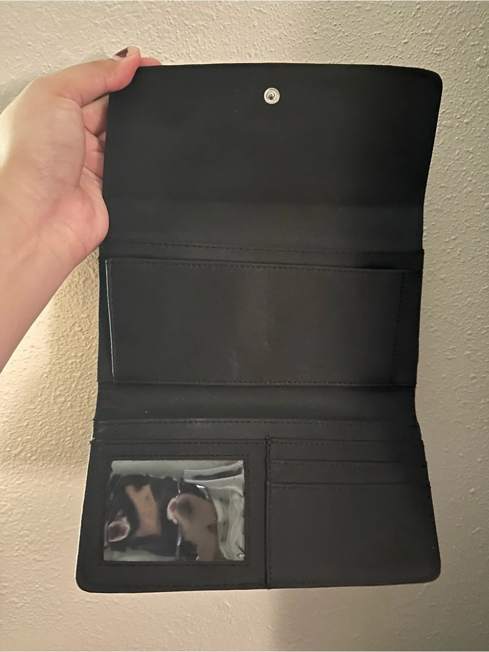 Tommy Hilfiger Black and Beige Monogram Card Holder Wallet